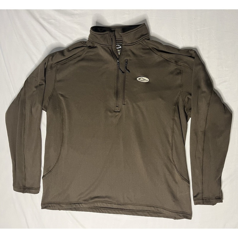 Drake Waterfowl 1/4 Zip Pullover Men's Size XL Brown Long Sleeve